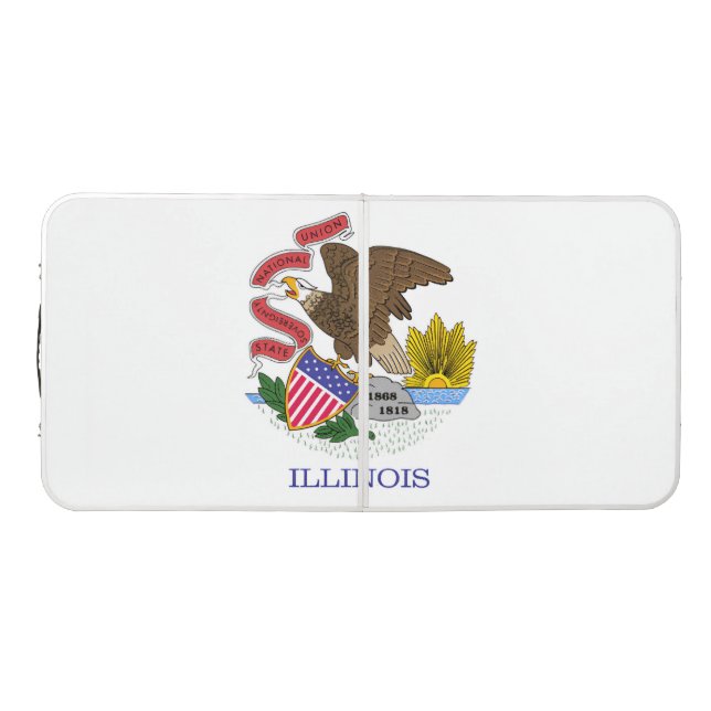 Illinois Flag Beer Pong Table (Top)