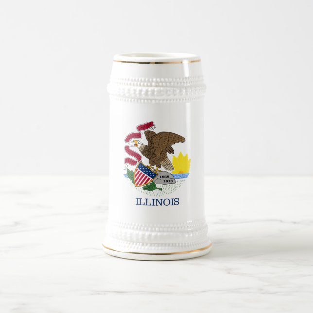 ILLINOIS FLAG BEER STEIN (Center)