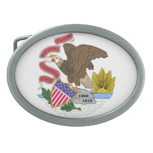 Illinois Flag Belt Buckle