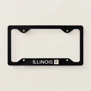 Illinois Flag Black  License Plate Frame