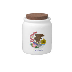 Illinois Flag Candy Jar