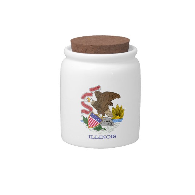 Illinois Flag Candy Jar (Front)