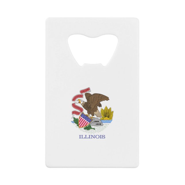 Illinois Flag Credit Card Bottle Opener (Front)