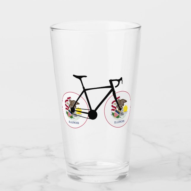 Illinois Flag Cycling Glass (Front)