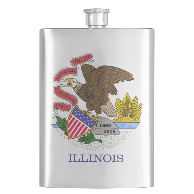 Illinois Flag Flask (Front)