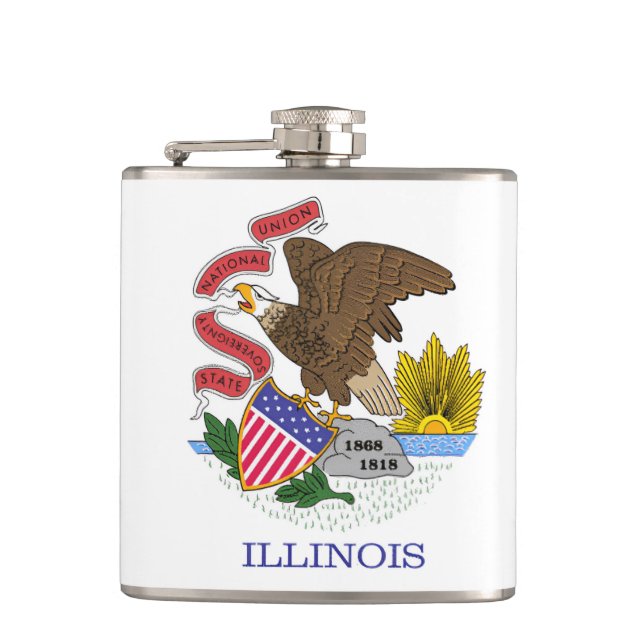 Illinois Flag Flask (Front)