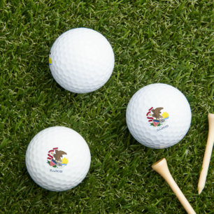 Illinois flag golf balls