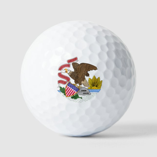 Illinois Flag Golf Balls (Front)