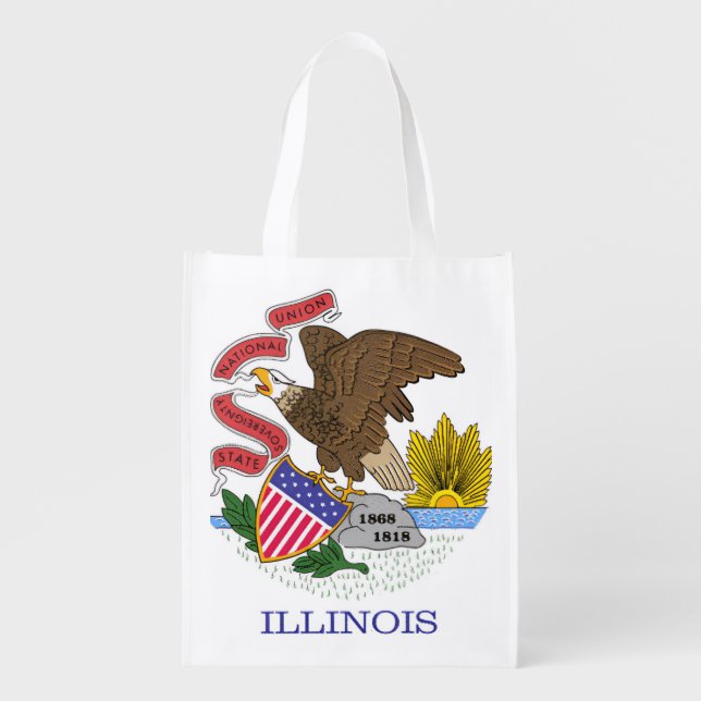 Illinois Flag Grocery Bag (Front)