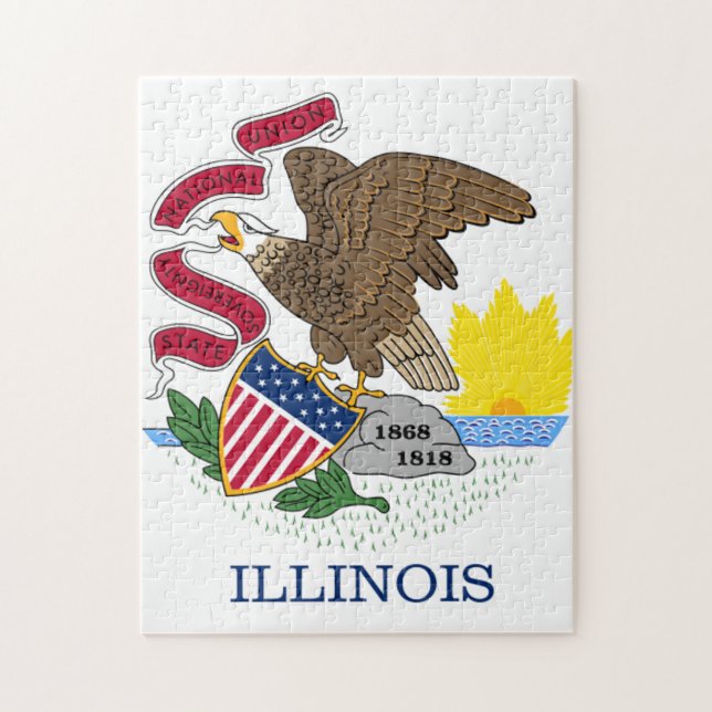Illinois flag jigsaw puzzle (Vertical)
