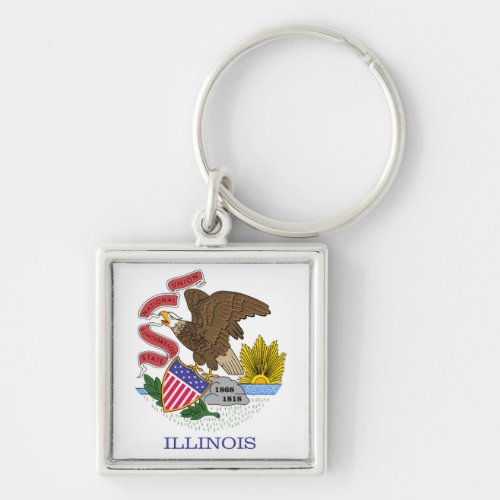 Illinois Flag Keychain