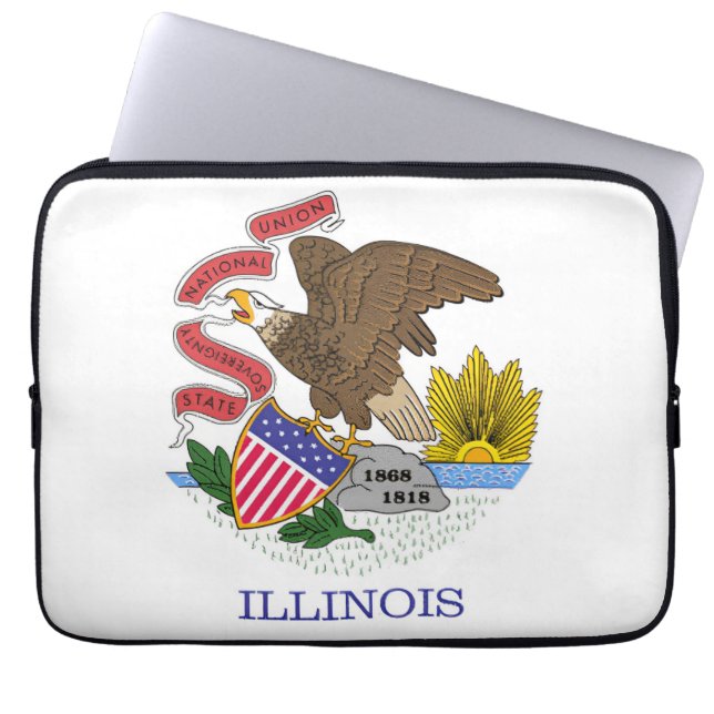 Illinois Flag Laptop Sleeve (Front)