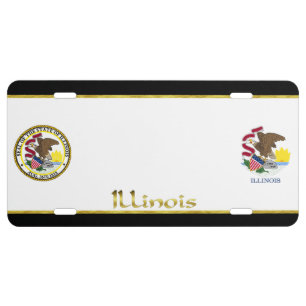 Illinois flag license plate