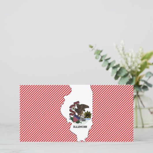 Illinois Flag Map (Standing Front)