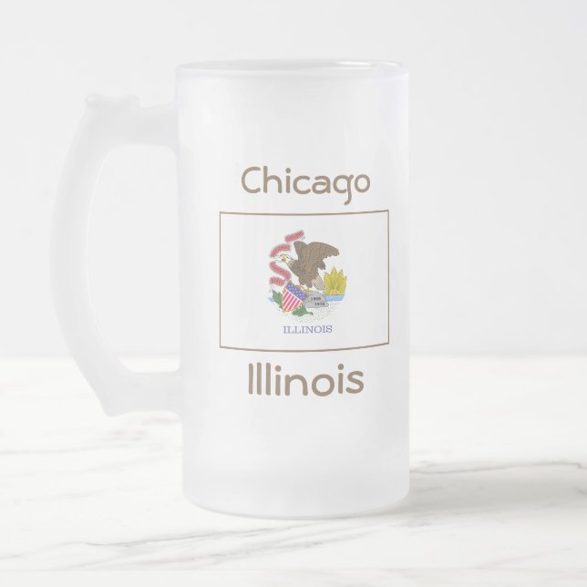 Illinois Flag Map City Mug (Left)