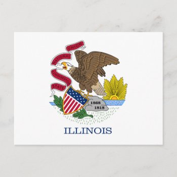 Illinois Flag Postcard by the_little_gift_shop at Zazzle