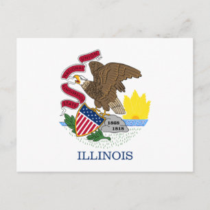 Illinois flag postcard