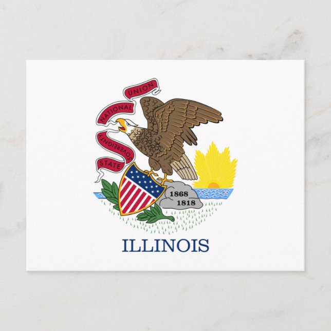 Illinois flag postcard (Front)