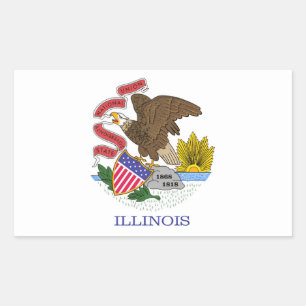 Illinois Flag Rectangular Sticker
