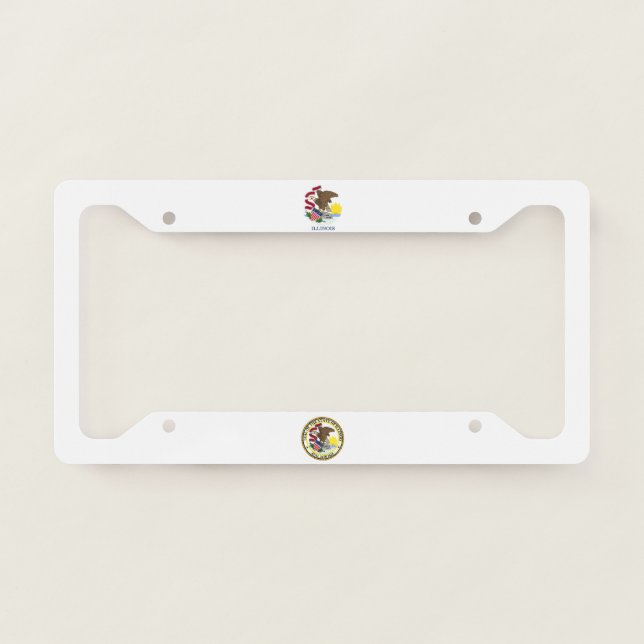 Illinois flag-seal license plate frame (Front)