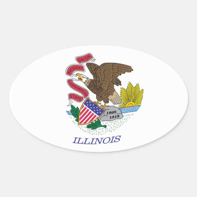 Illinois Flag Sticker (Front)