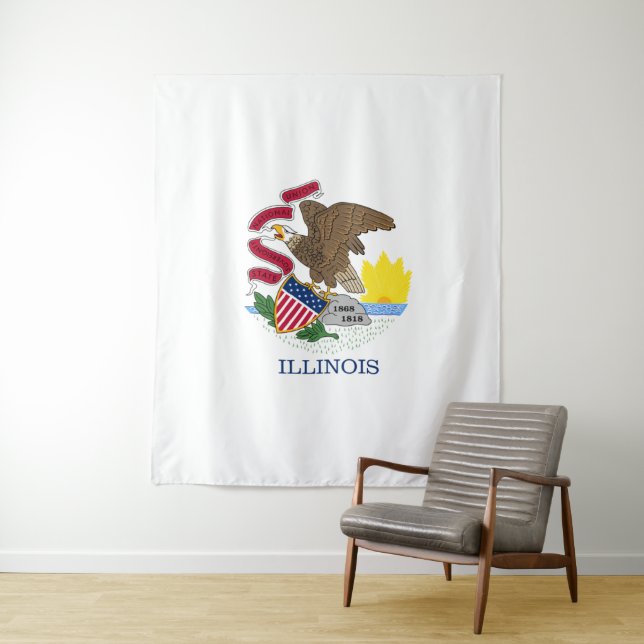 Illinois flag tapestry (In Situ)