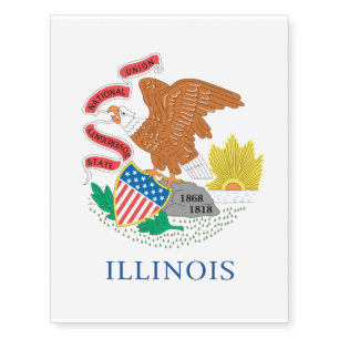ILLINOIS Flag Temporary Tattoos