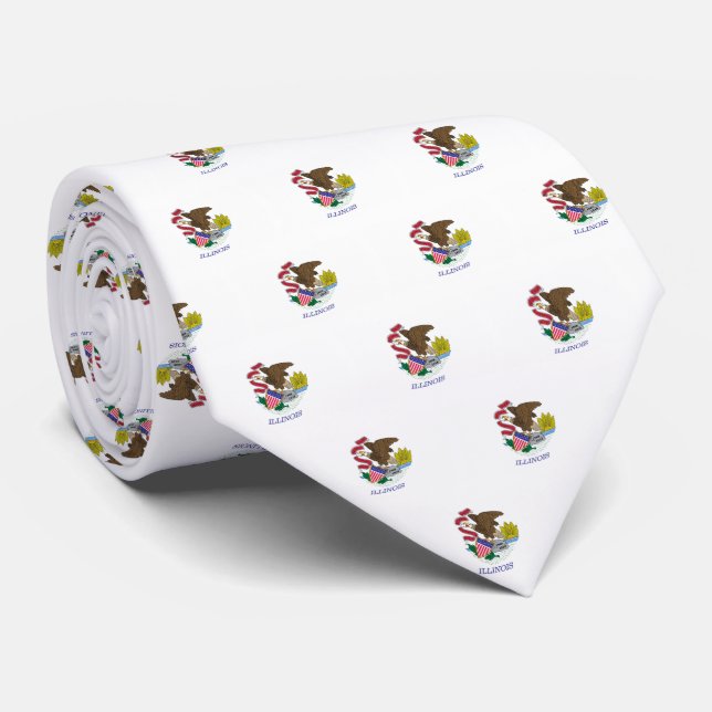 Illinois Flag Tie (Rolled)
