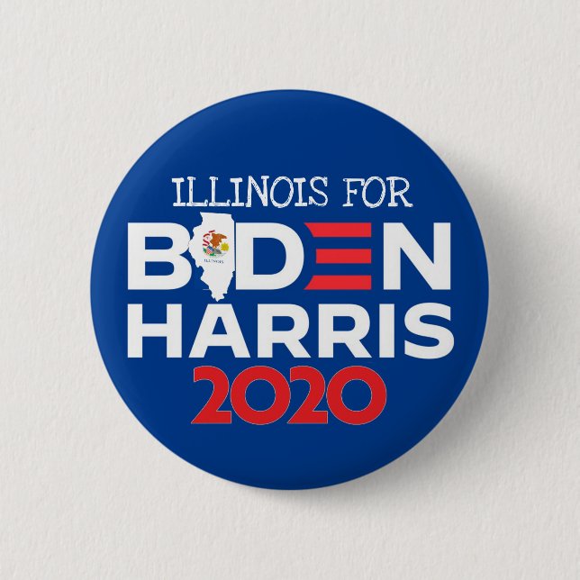Illinois for Biden Harris 2020 Button (Front)