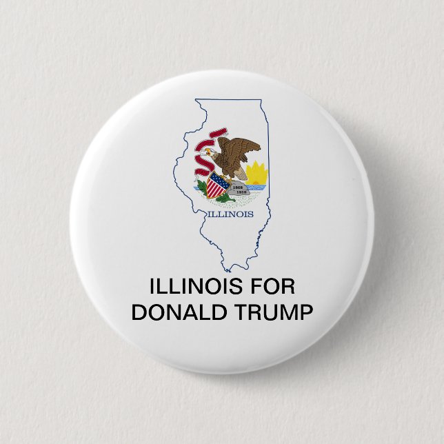 ILLINOIS for DONALD TRUMP 2020 Presidential Button (Front)
