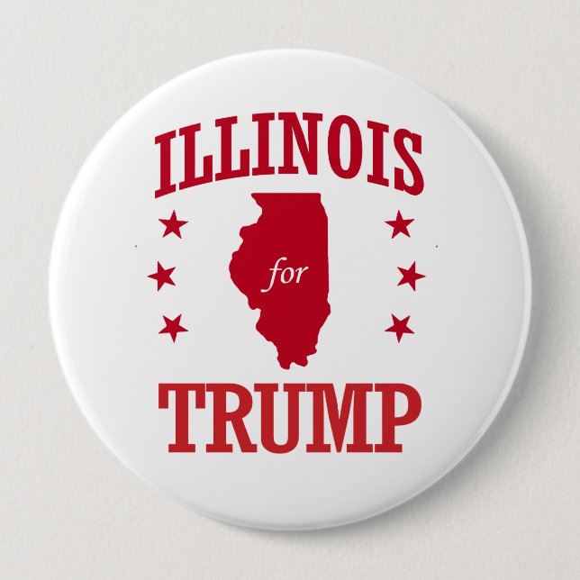 ILLINOIS FOR DONALD TRUMP PINBACK BUTTON (Front)