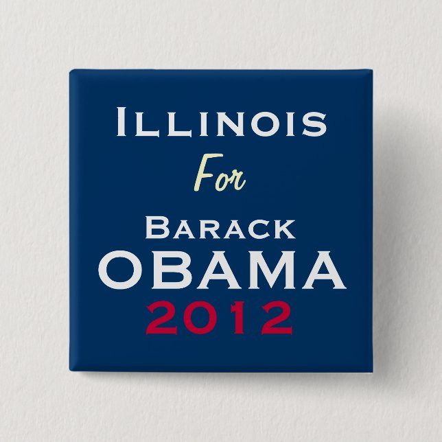 ILLINOIS For OBAMA 2012 Campaign Button (Front)
