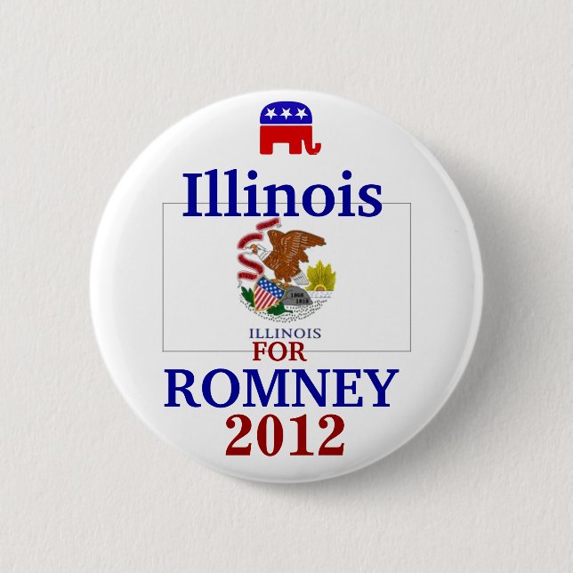 Illinois  for Romney 2012 Button (Front)