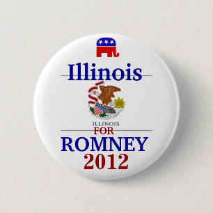 Illinois  for Romney 2012 Button