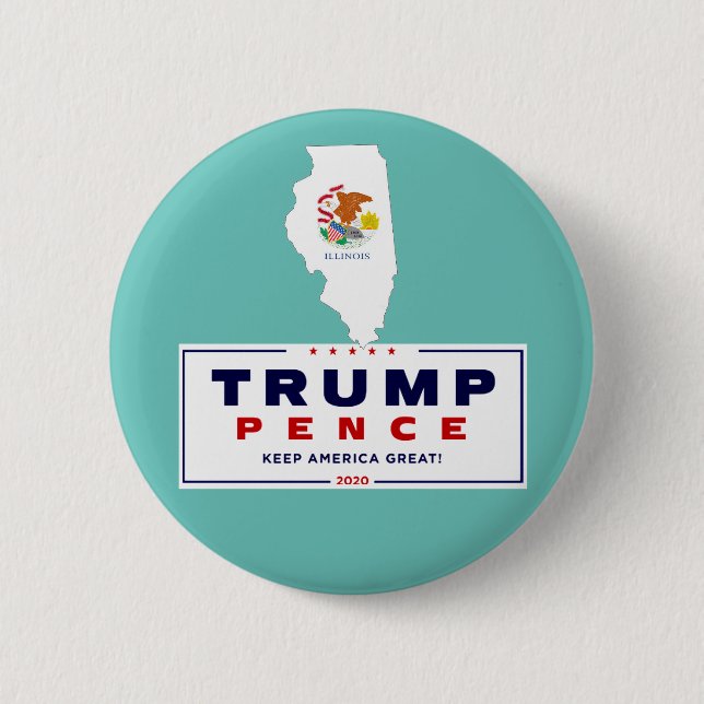 Illinois for Trump Pence 2020 Button (Front)