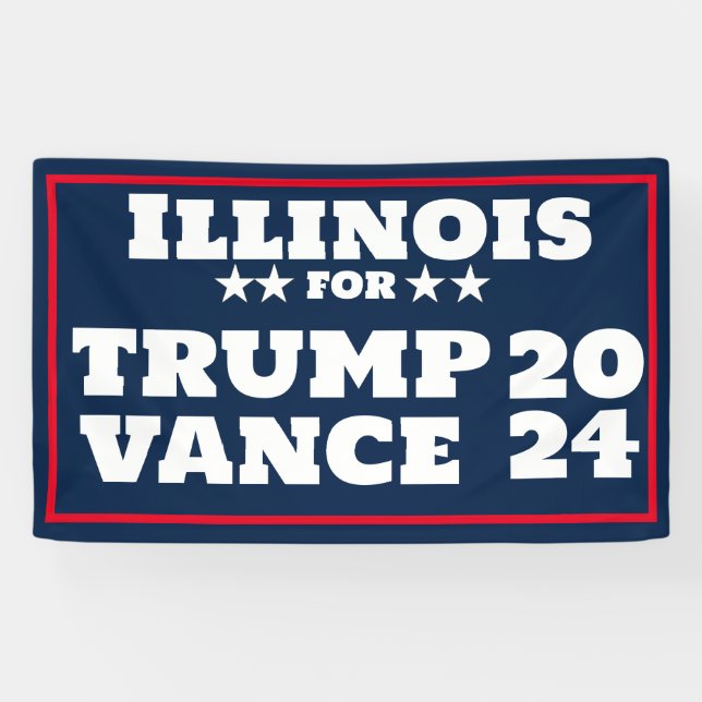 Illinois for Trump Vance 2024 Banner (Horizontal)