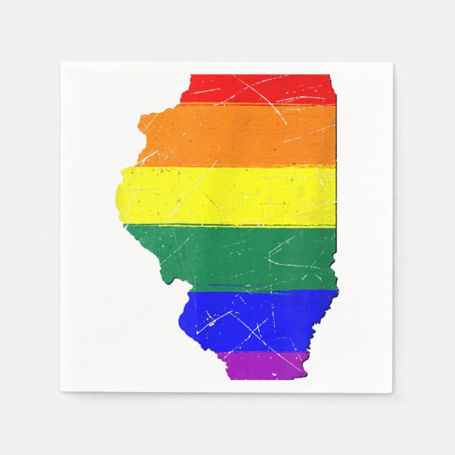 Illinois Gay Pride Flag  Napkins (Front)