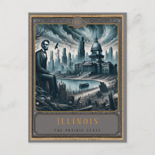 Illinois Gothic Art Postcard