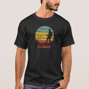 Illinois Hiking Vintage Retro Sunset Distressed Hi T-Shirt