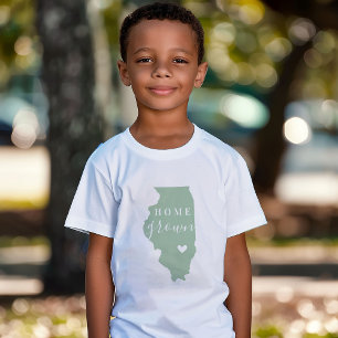 Illinois Home Grown Editable Colors State Map Baby T-Shirt