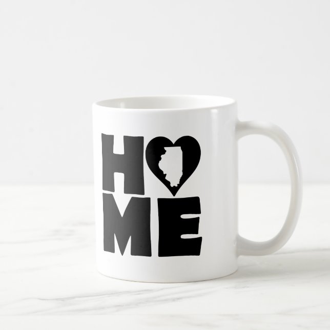 Illinois Home Heart State Mug or Travel Mug (Right)