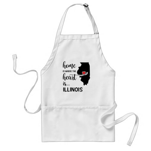 Illinois home is where the heart is adult apron