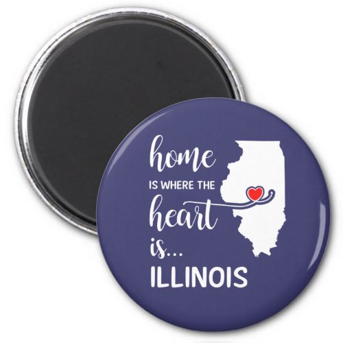 Illinois home is where the heart is magnet