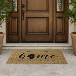 Illinois Home State Personalized Doormat