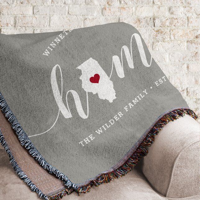 Illinois Home State Personalized Rustic Throw Blanket (Creator Uploaded)