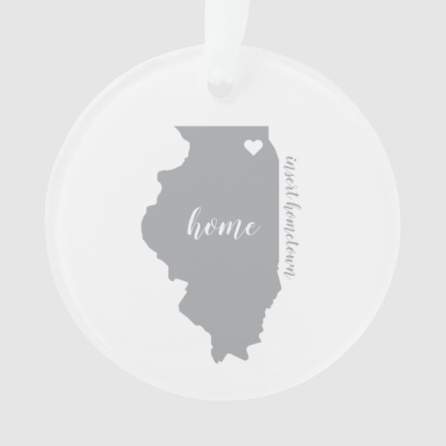Illinois Hometown Personalized Ornament (Front)