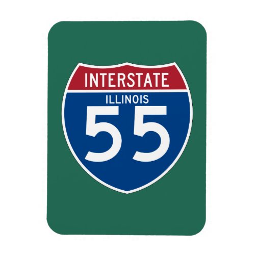 Illinois IL I_55 Interstate Highway Shield _ Magnet