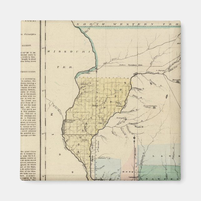 Illinois in 1822 magnet (Front)