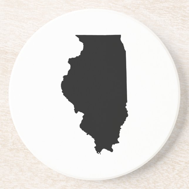 Illinois in Black and White Coaster (Front)