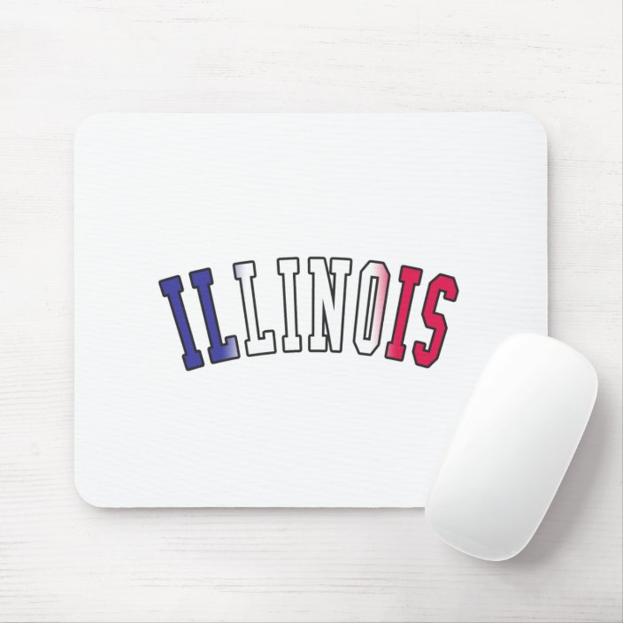 Illinois in State Flag Colors Mouse Pad